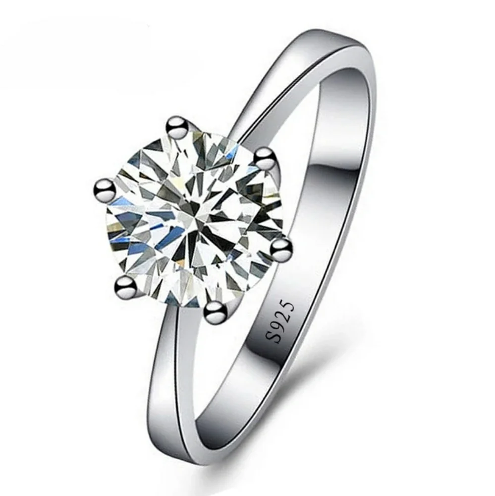 Shiny CZ Stone 925 Silver Ring